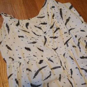 Cream feather print dress